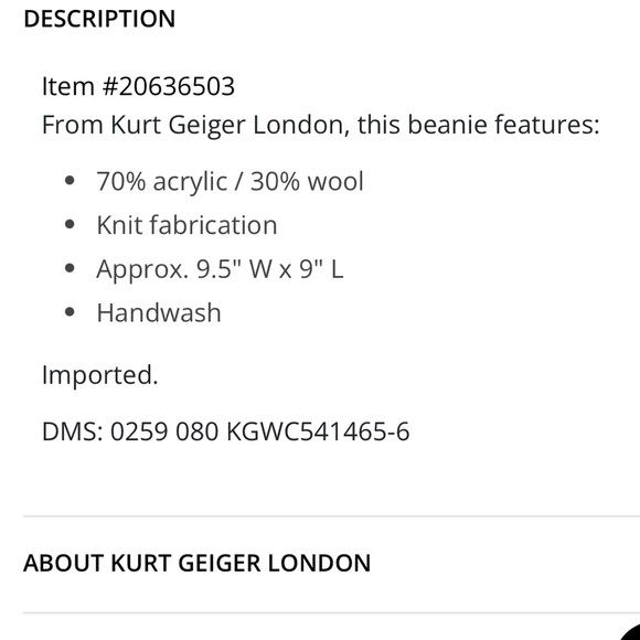 Kurt Geiger Intasia heart beanie NWT - Picture 6 of 6